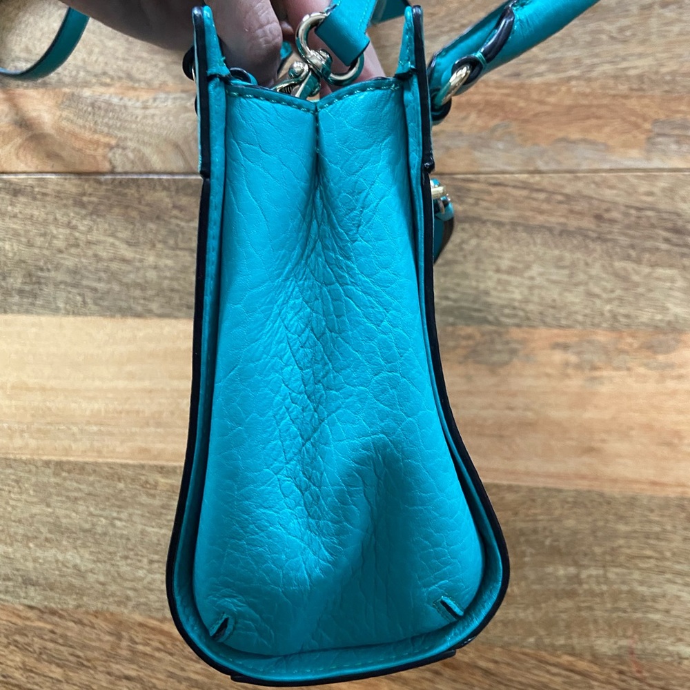 kate spade Turquoise Blue Laser-Cut Leather Crossbody Satchel - Picture 10 of 10